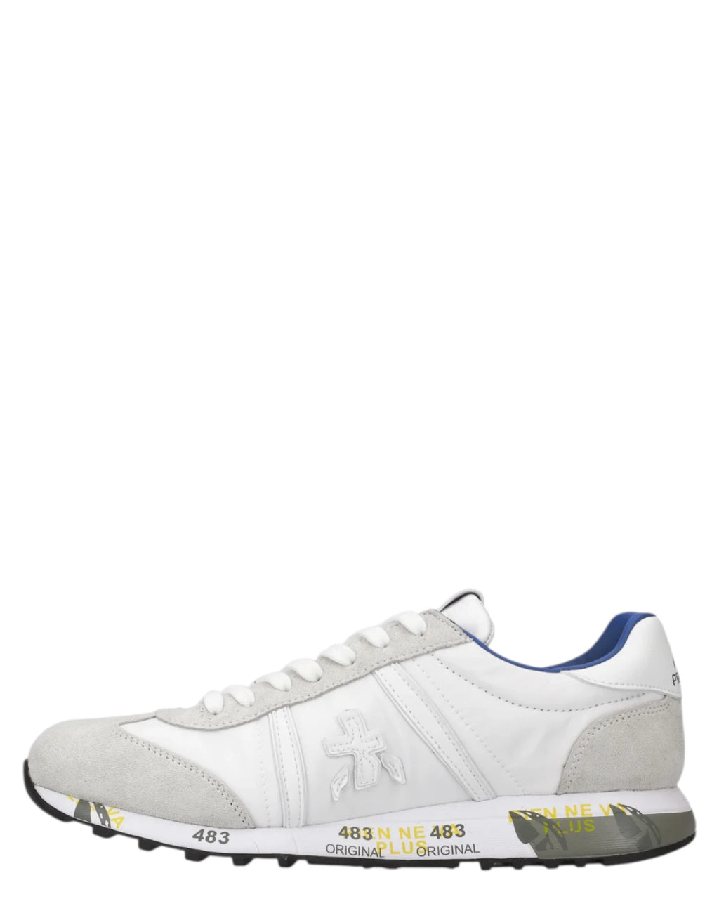 Baskets Premiata Lucyd 6915 en tissu et suède avec semelle EVA 3 cm