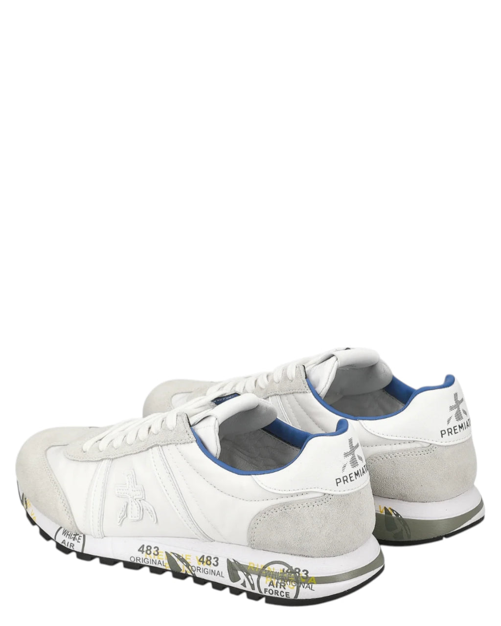 Baskets Premiata Lucyd 6915 en tissu et suède avec semelle EVA 3 cm