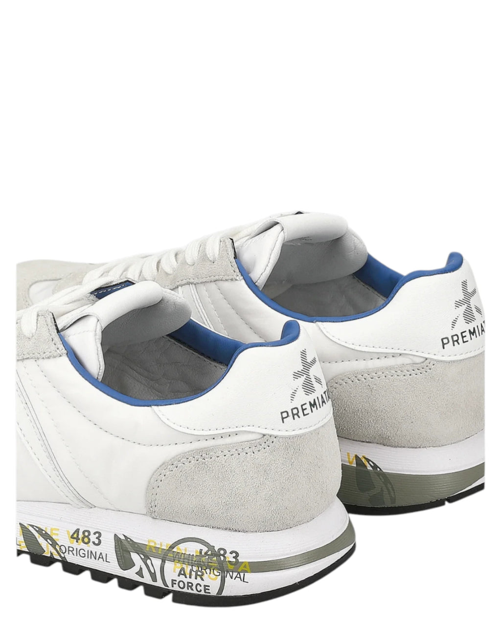 Baskets Premiata Lucyd 6915 en tissu et suède avec semelle EVA 3 cm