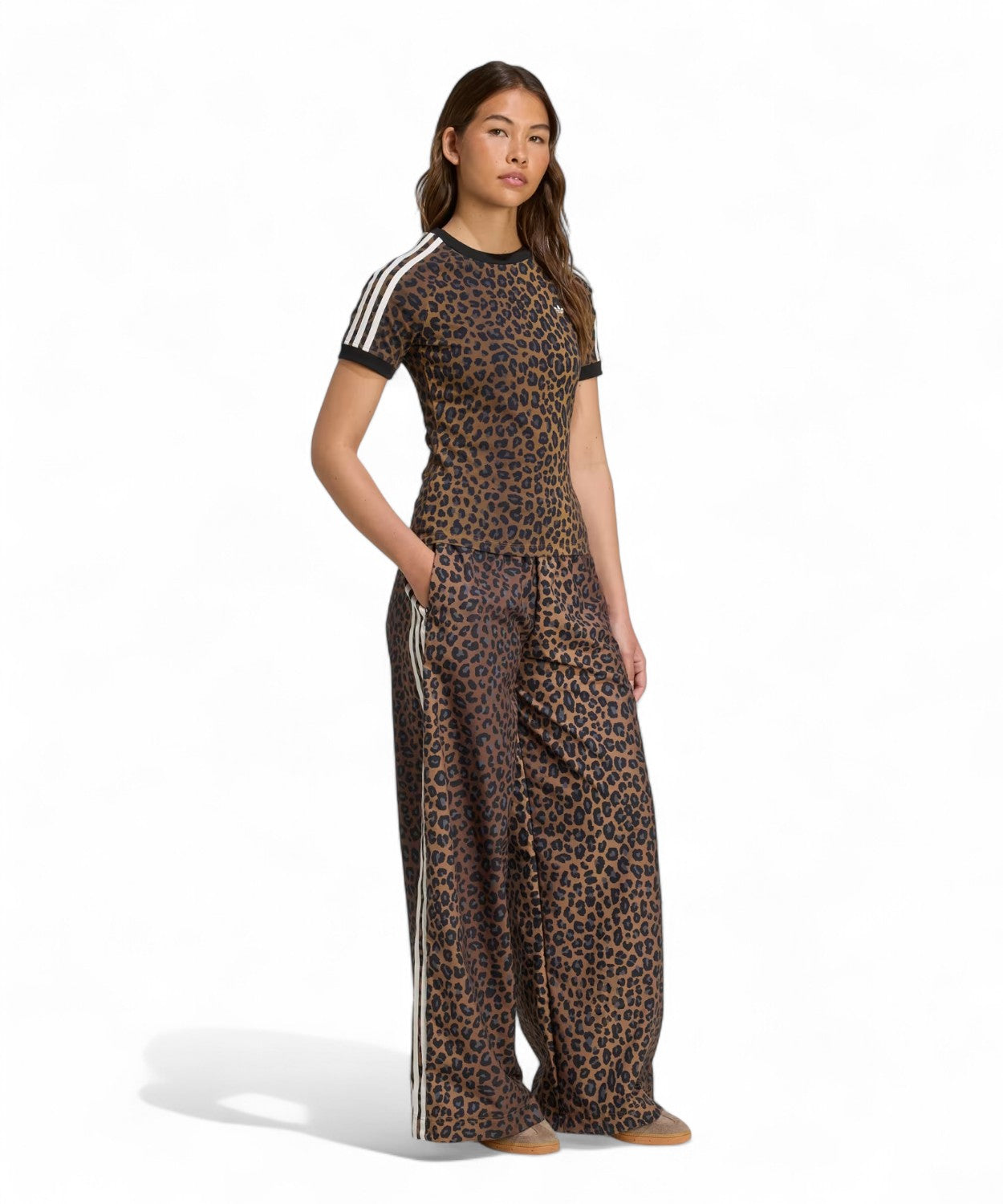 Adidas Leopard Cali T-Shirt Slim Fit in Cotone Elasticizzato-Adidas Originals-T-shirt-Vittorio Citro Boutique