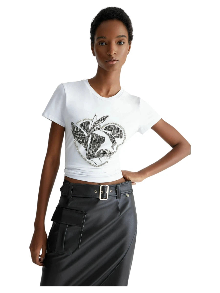 T-shirt Ecosostenibile con Stampa Logo-T-shirt-Liu-Jo-Vittorio Citro Boutique