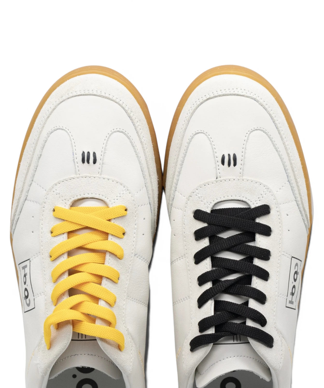 Sneakers Ho’op Mantra Offwhite Noir Jaune - Cuir Nappa