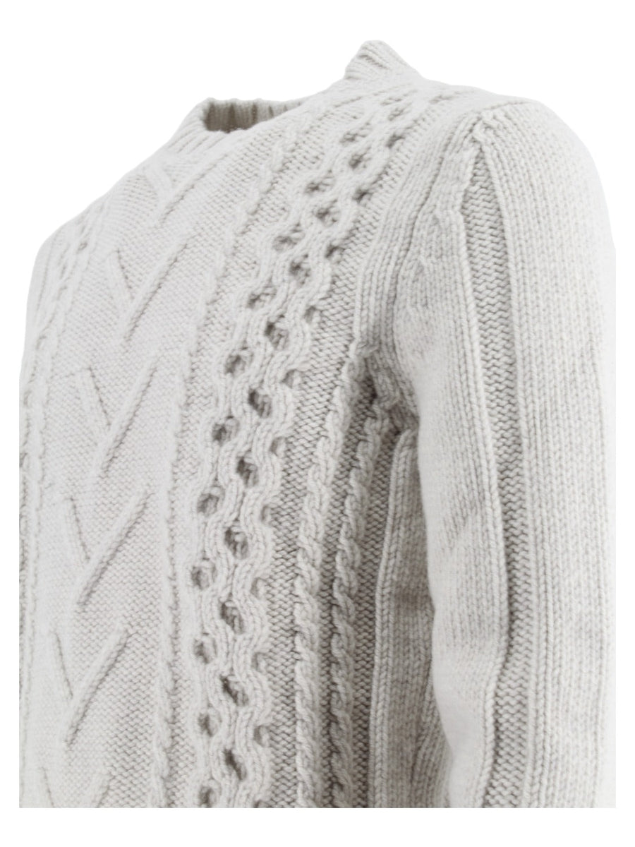 Girocollo trecce e rombi-H953-Maglieria-Vittorio Citro Boutique