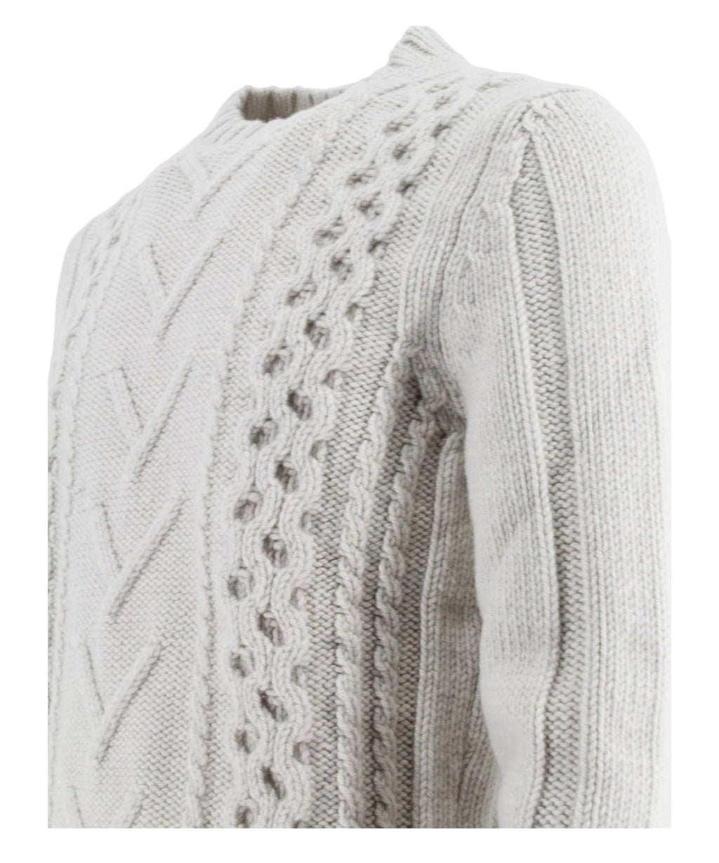 Girocollo trecce e rombi-H953-Maglieria-Vittorio Citro Boutique
