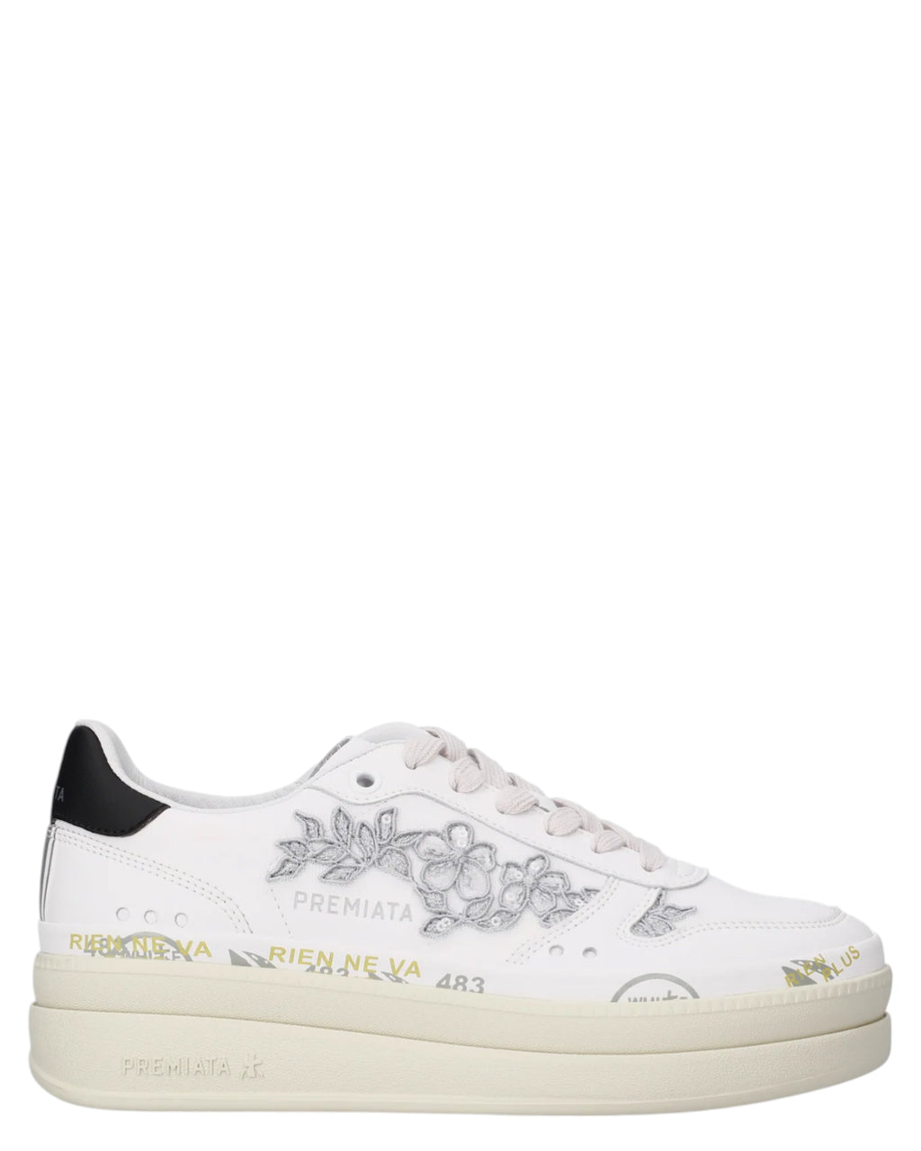 Premiata Micol 8255 Baskets Femme à plateforme avec semelle en cuir