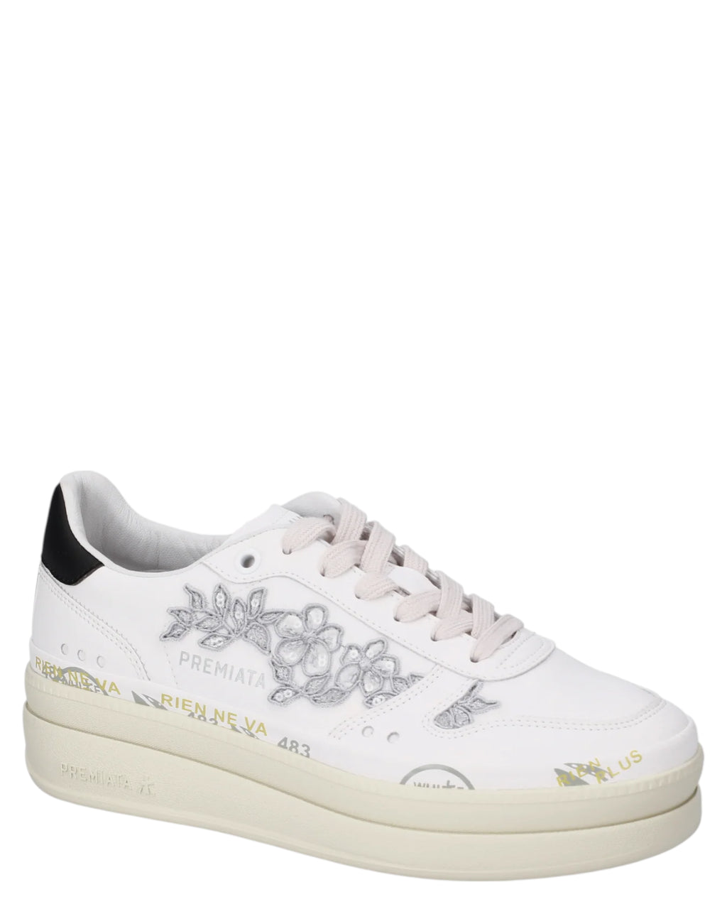 Premiata Micol 8255 Baskets Femme à plateforme avec semelle en cuir