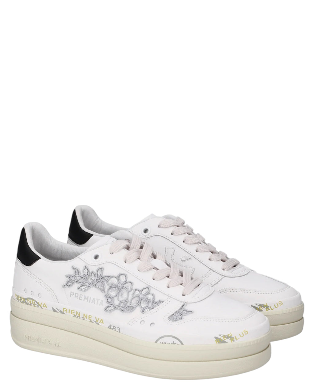 Premiata Micol 8255 Baskets Femme à plateforme avec semelle en cuir