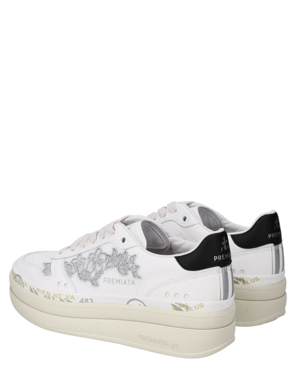 Premiata Micol 8255 Baskets Femme à plateforme avec semelle en cuir