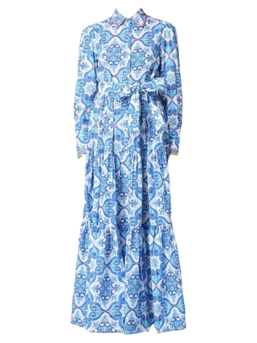 Abito lungo stampa maiolica-Mc2 Saint Barth-Abiti-Vittorio Citro Boutique