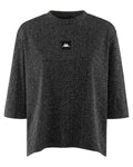 T-shirt Donna Kappa in Lurex Nero con Logo Omini-Kappa-T-shirt-Vittorio Citro Boutique