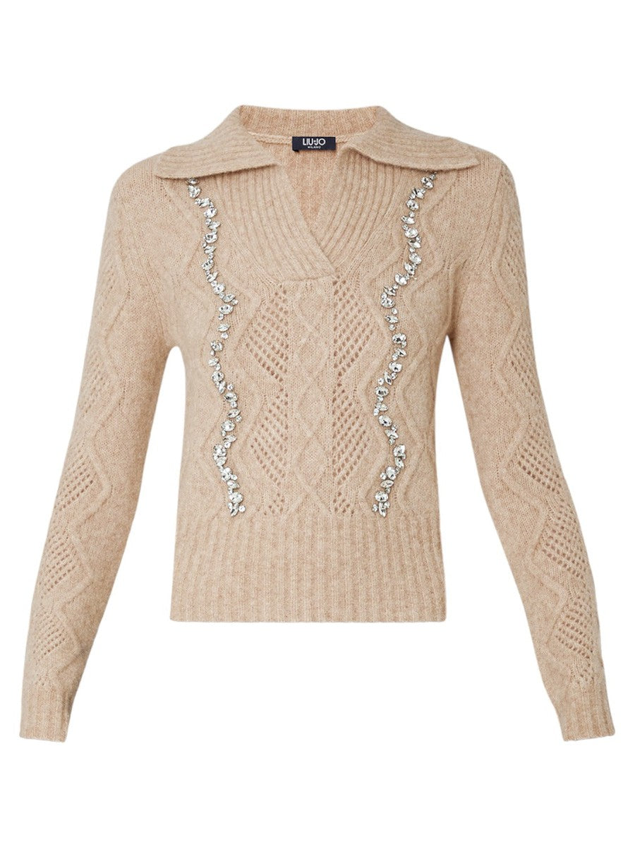 Maglia con ricami gioiello-Liu-Jo-Maglieria-Vittorio Citro Boutique