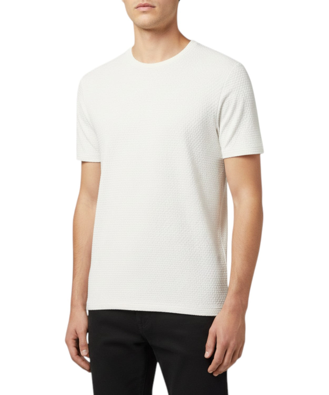 T-shirt en jersey bielastique gaufré à manches courtes