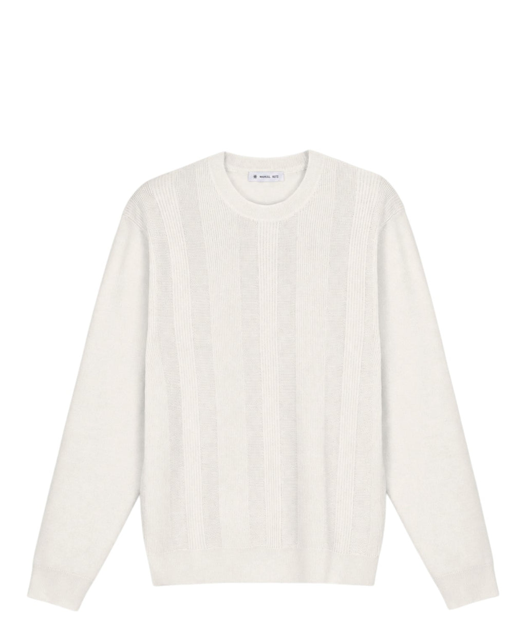 Pull Homme Regimental en mélange de laine mérinos