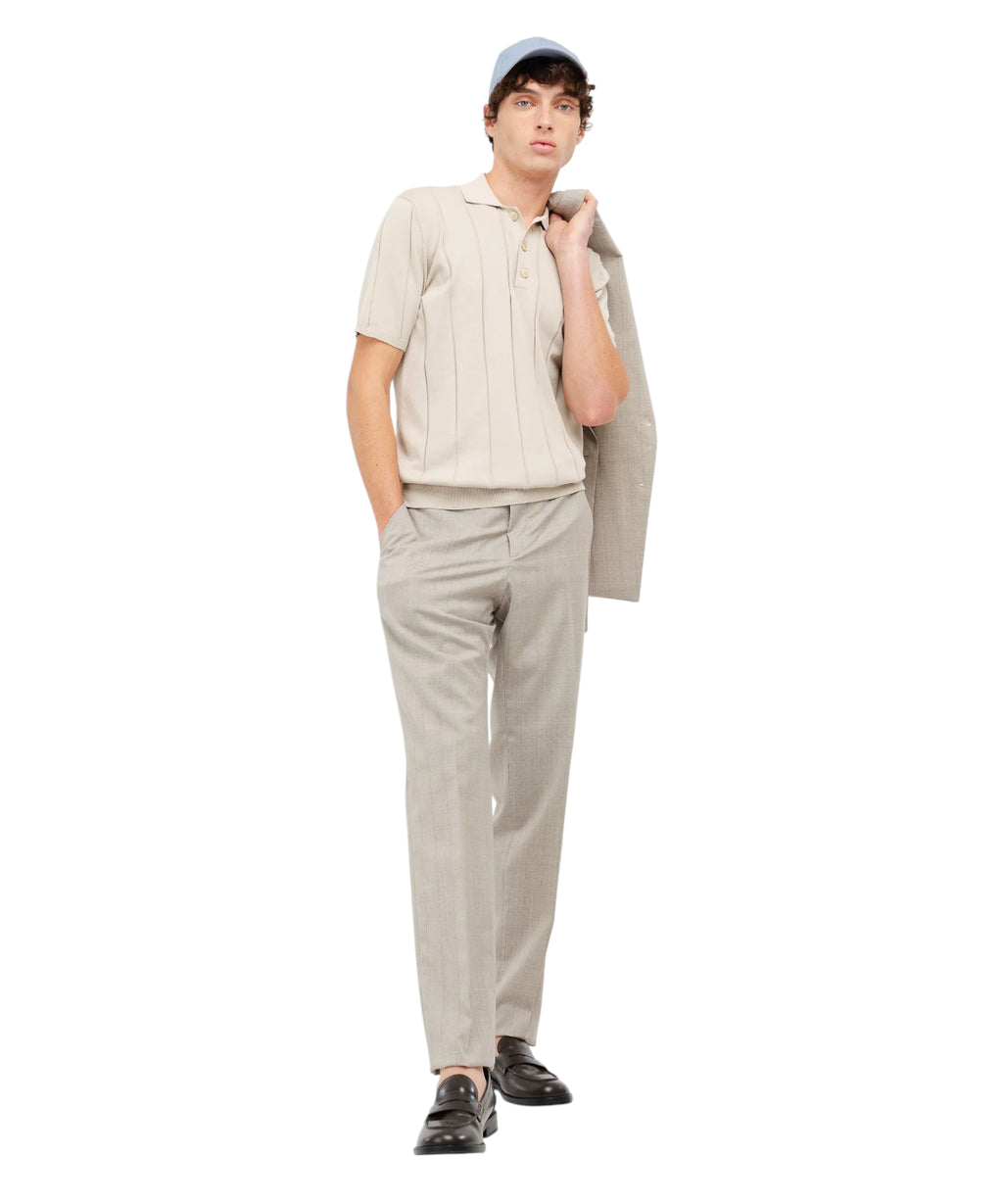 Polo homme en coton crêpe côte plate Manuel Ritz