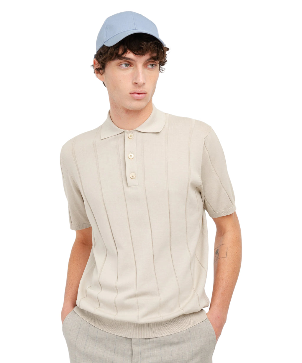 Polo homme en coton crêpe côte plate Manuel Ritz