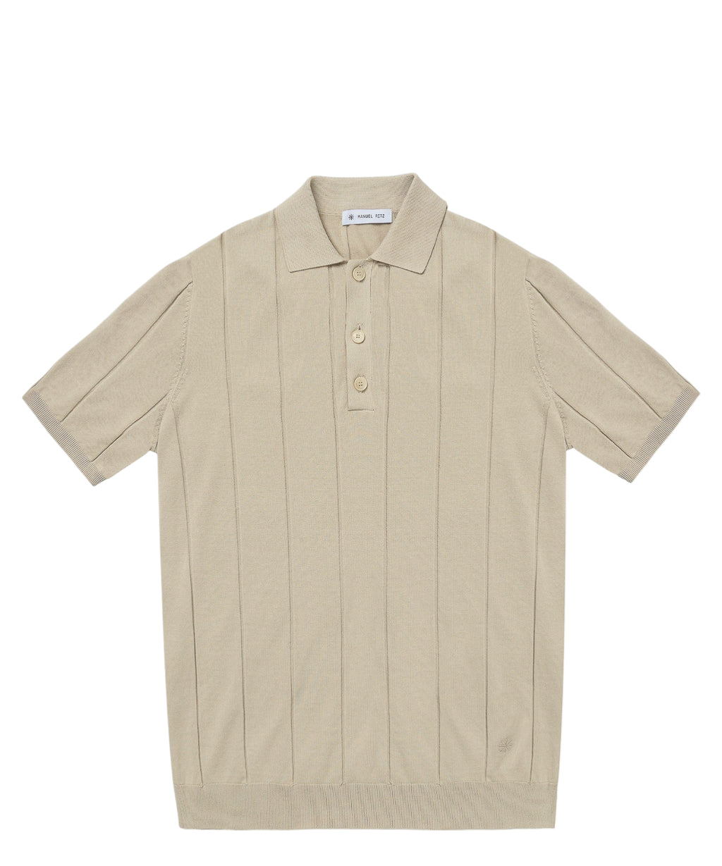 Polo homme en coton crêpe côte plate Manuel Ritz