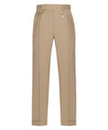 Pantalone Uomo Beige in Fresco Lana Stretch