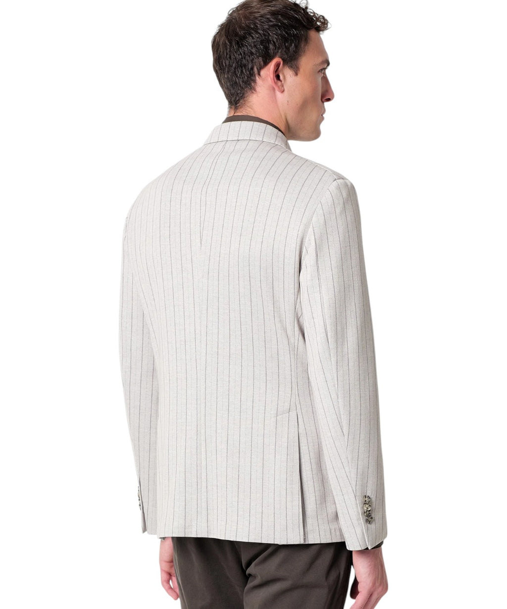 Veste Homme NUVOLA croisée en jersey Regimental mélangé de coton