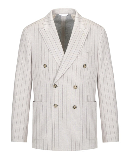 Veste Homme NUVOLA croisée en jersey Regimental mélangé de coton