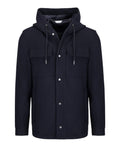 Blouson Homme à capuche en drap mélangé de laine