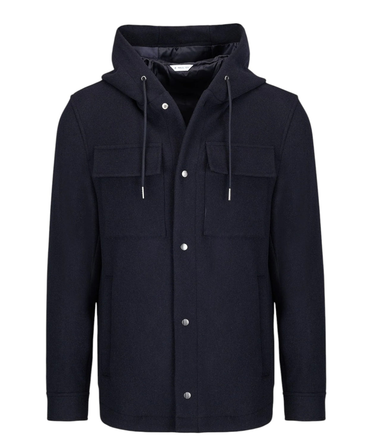 Blouson Homme à capuche en drap mélangé de laine