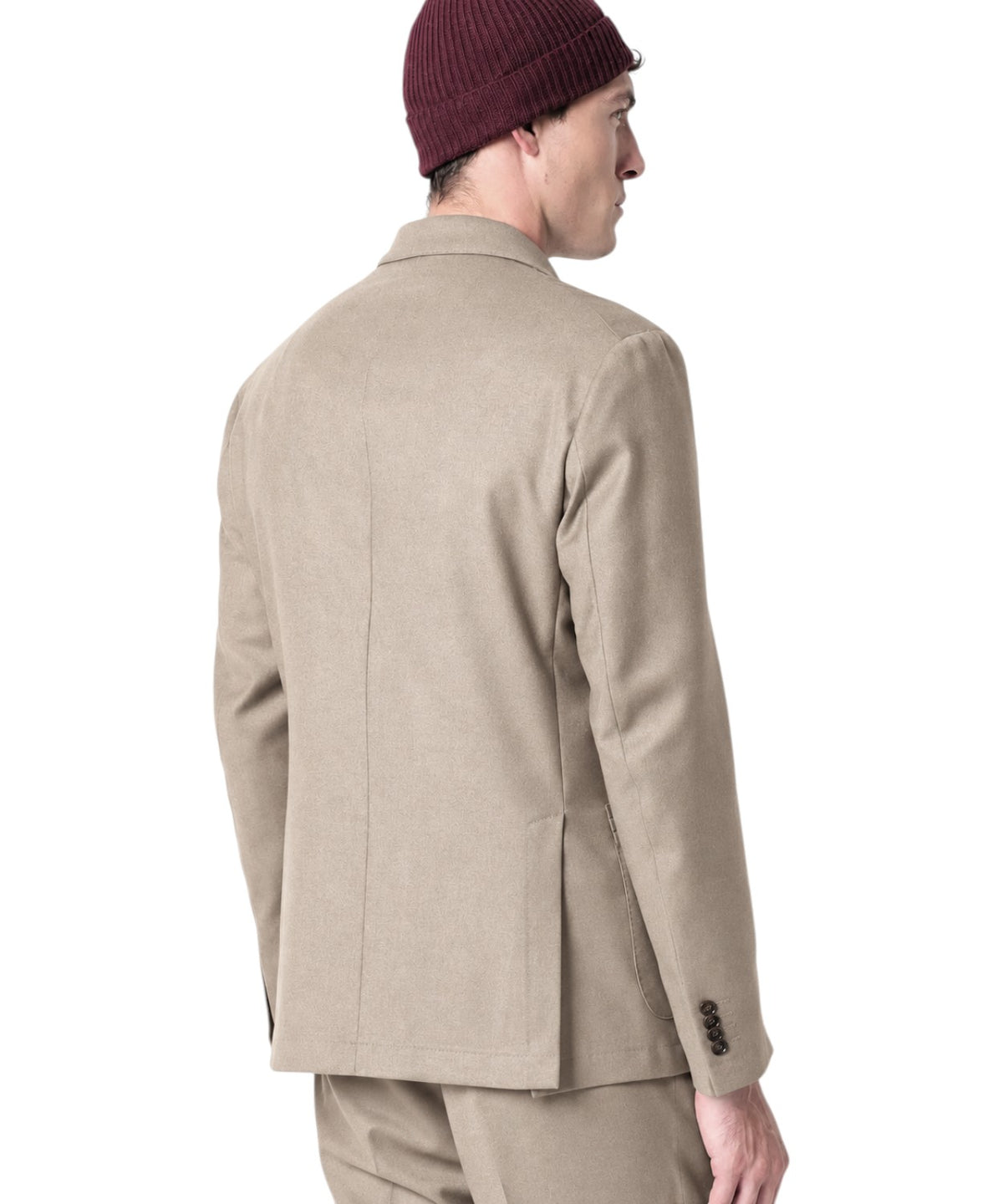 Veste Homme NUVOLA croisée en flanelle de laine stretch
