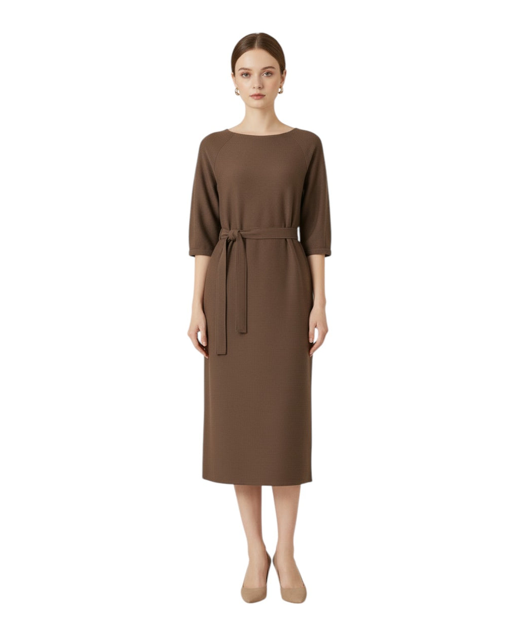 Robe longue femme Max Mara en jersey avec ceinture