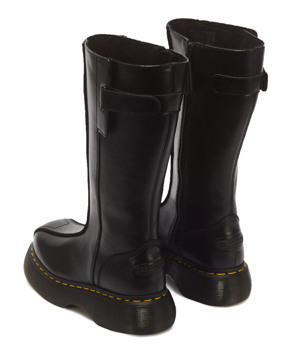 Bottes femme Dr. Martens Buzz Hi en cuir Milled Gloss avec plateforme