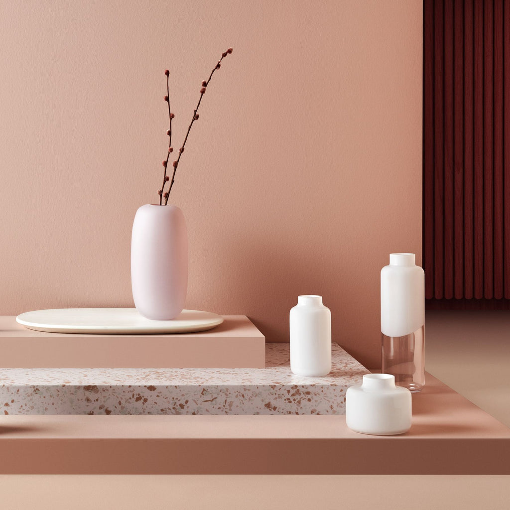 Sweets Vase Opal Pink with Glossy White Base Small-NUDE EU-Vasi-Vittorio Citro Boutique
