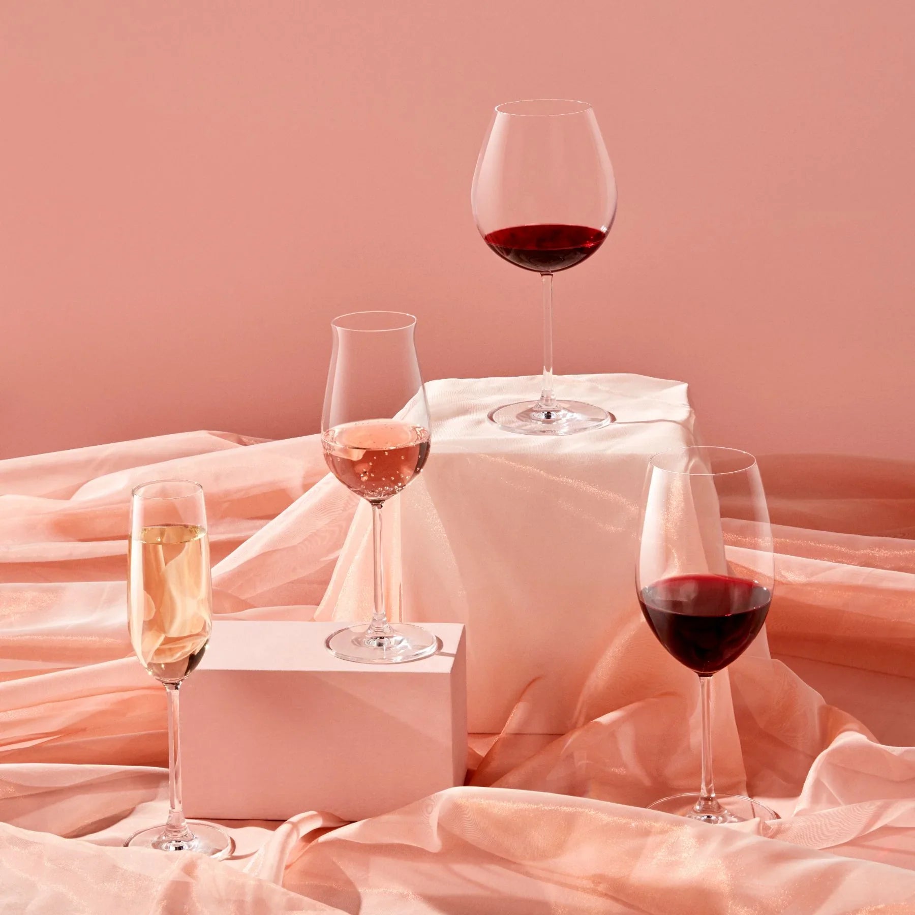 Set 2 calici da vino rosato Vintage