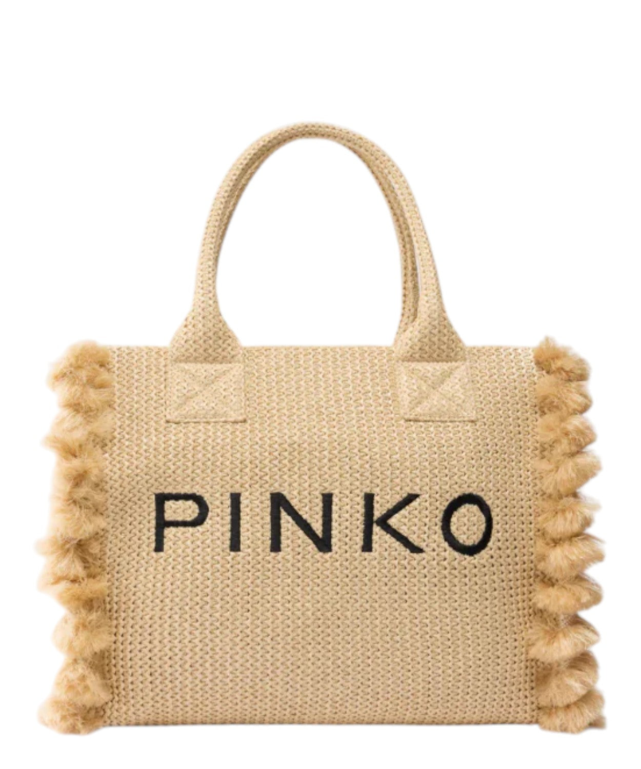Sac cabas PINKO Beach en raphia tressé