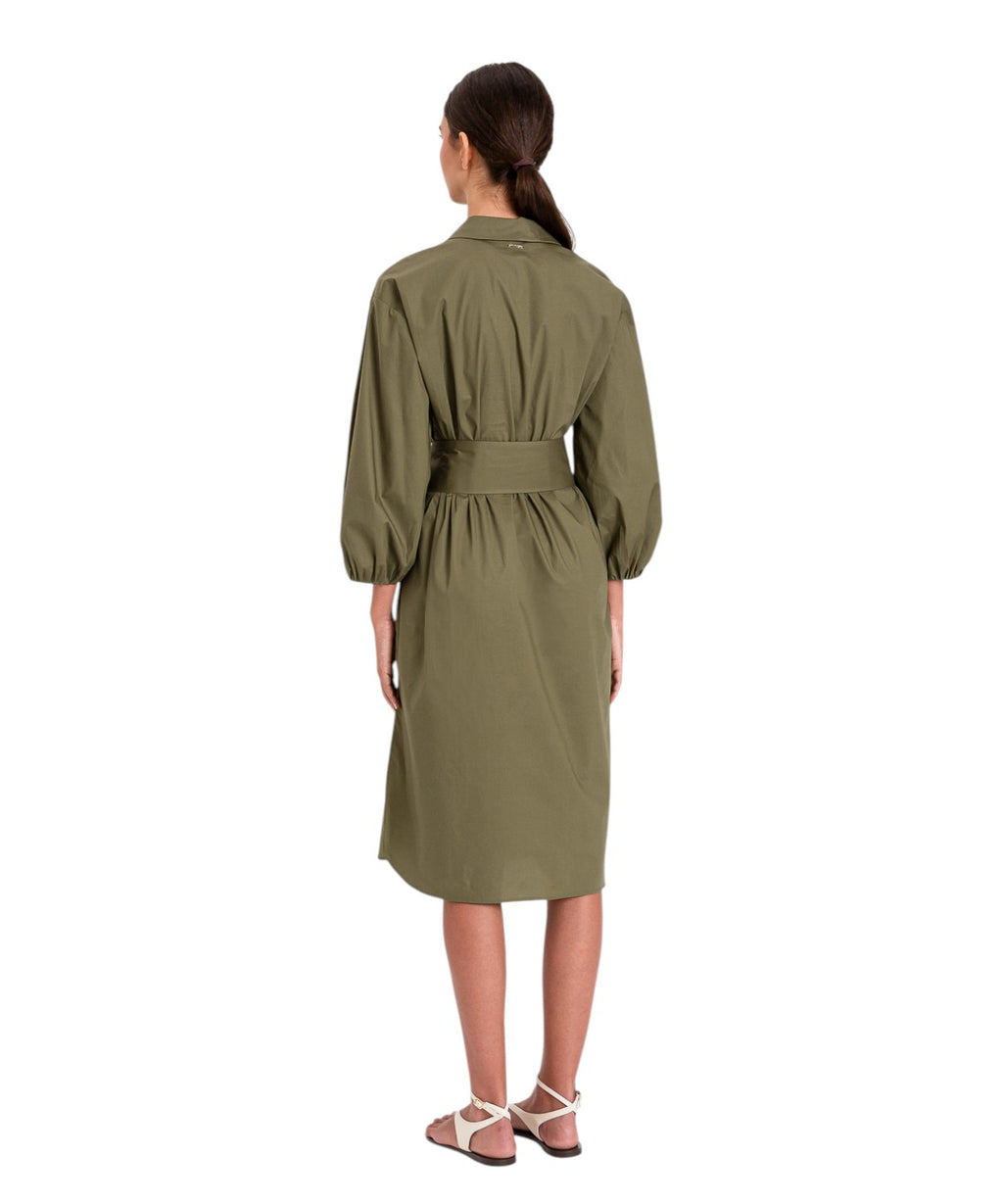 Robe midi en coton Twinset avec boutons et ceinture