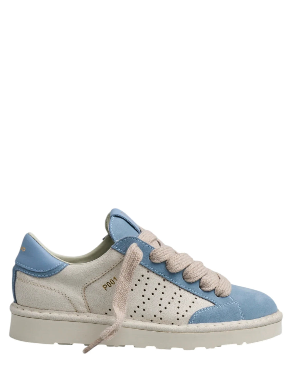 Baskets femme Panchic P001 en daim ivoire et bleu ciel