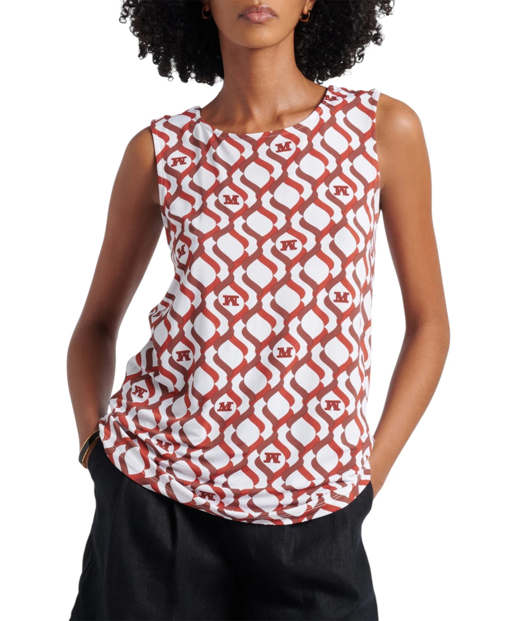 Top femme Max Mara Pelota viscose stretch avec imprimé