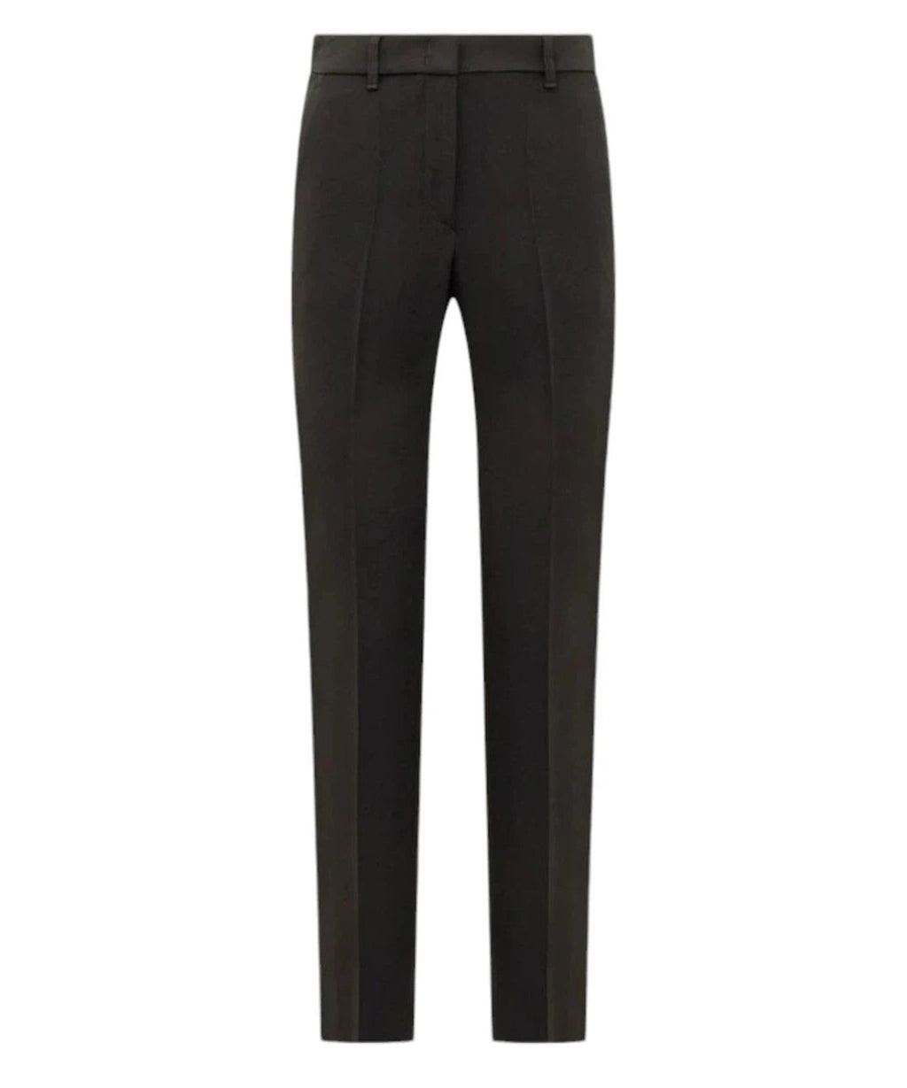 Pantaloni a Vita Alta con Pieghe e Taglio Slim-Emporio Armani-Pantaloni-Vittorio Citro Boutique