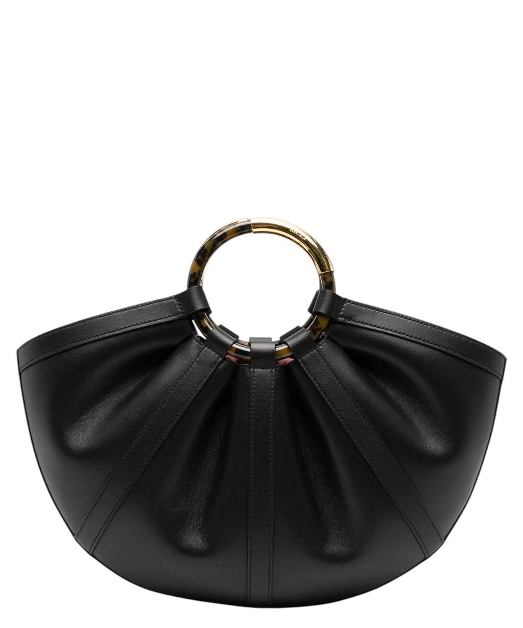 Sac Coccinelle Shell Large avec poignées en cuir effet tortue