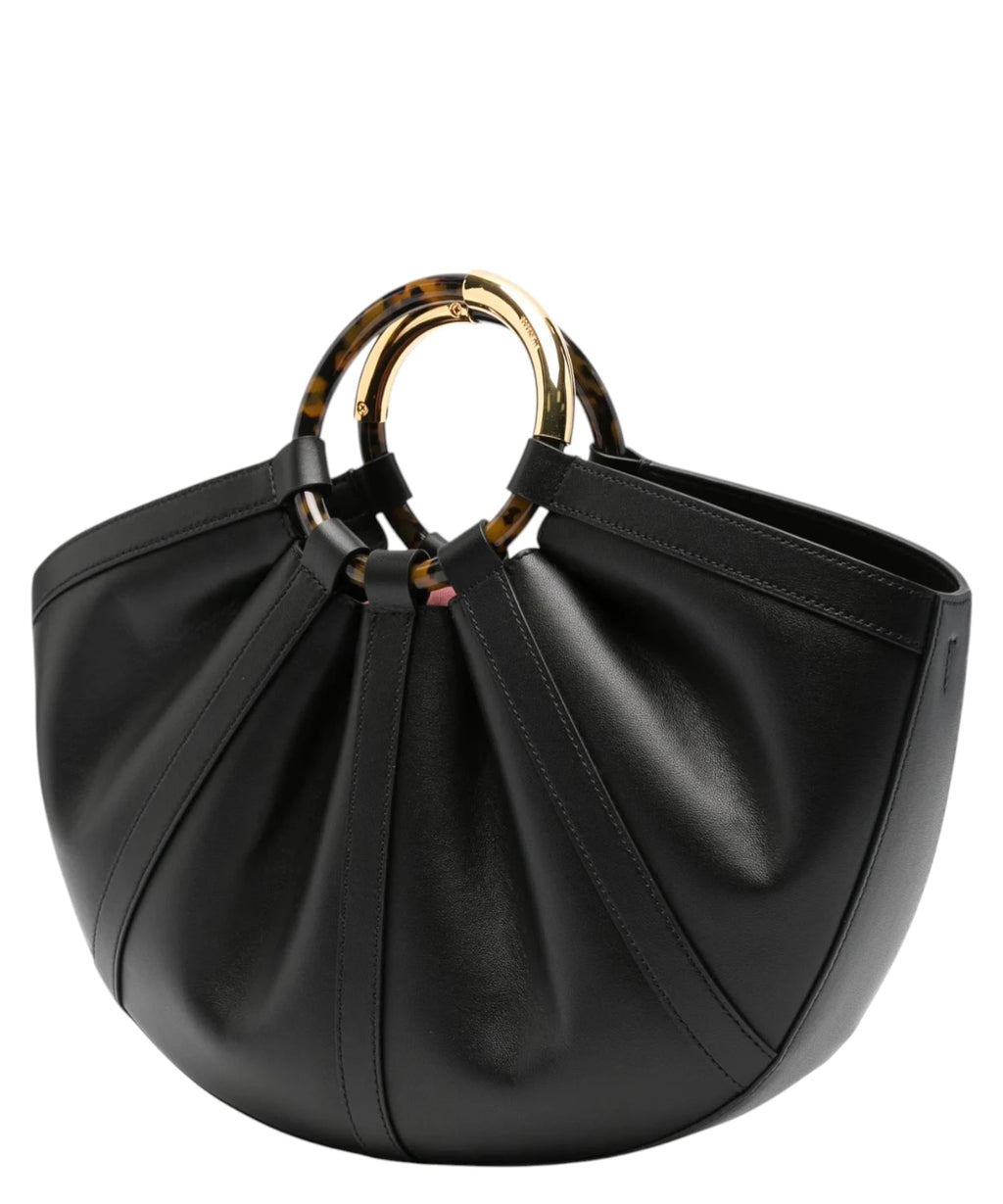 Sac Coccinelle Shell Large avec poignées en cuir effet tortue