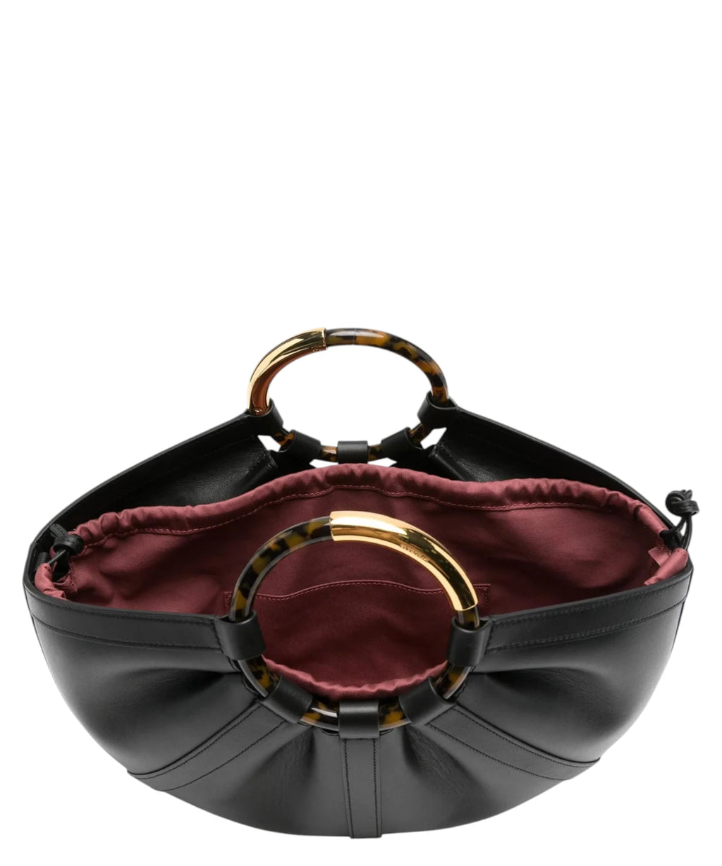 Sac Coccinelle Shell Large avec poignées en cuir effet tortue
