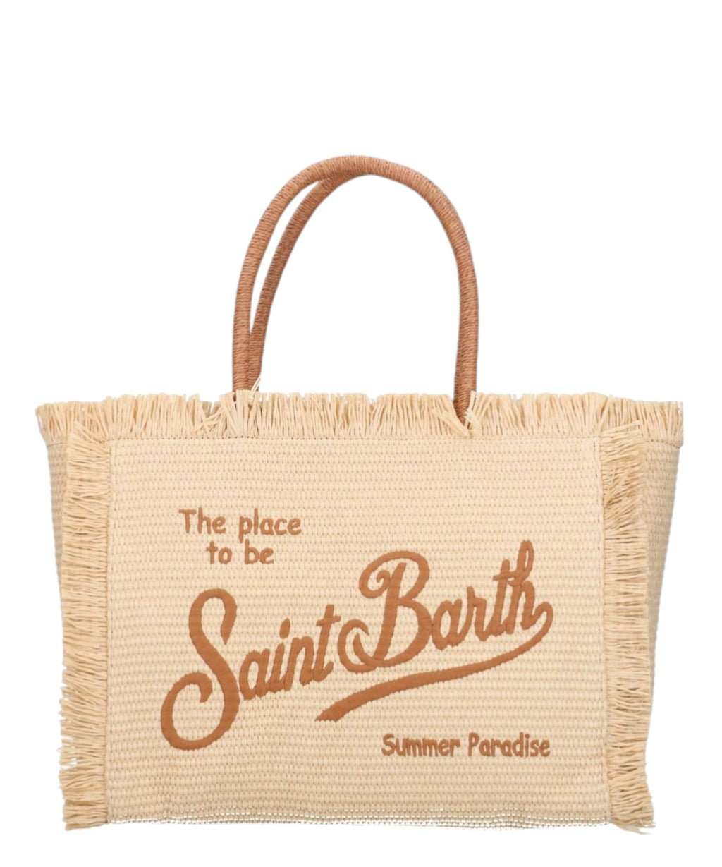 Sacs Vanity MC2 Saint Barth en paille avec logo et poignées contrastées