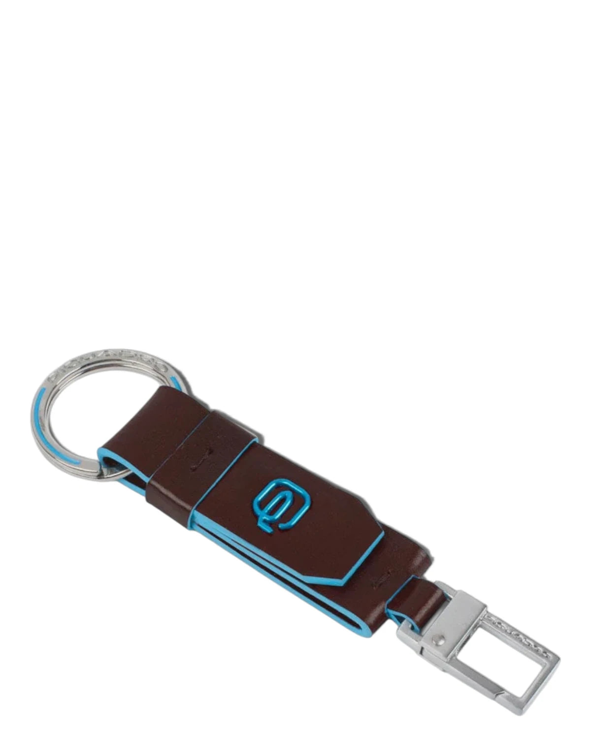 Porte-clés de voiture Piquadro en cuir avec mousqueton