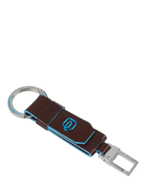 Porte-clés de voiture Piquadro en cuir avec mousqueton