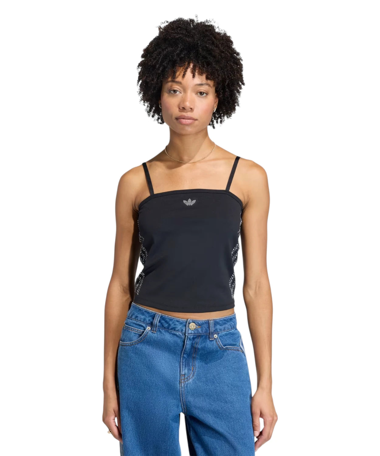 Adidas tube top con perle e paillettes