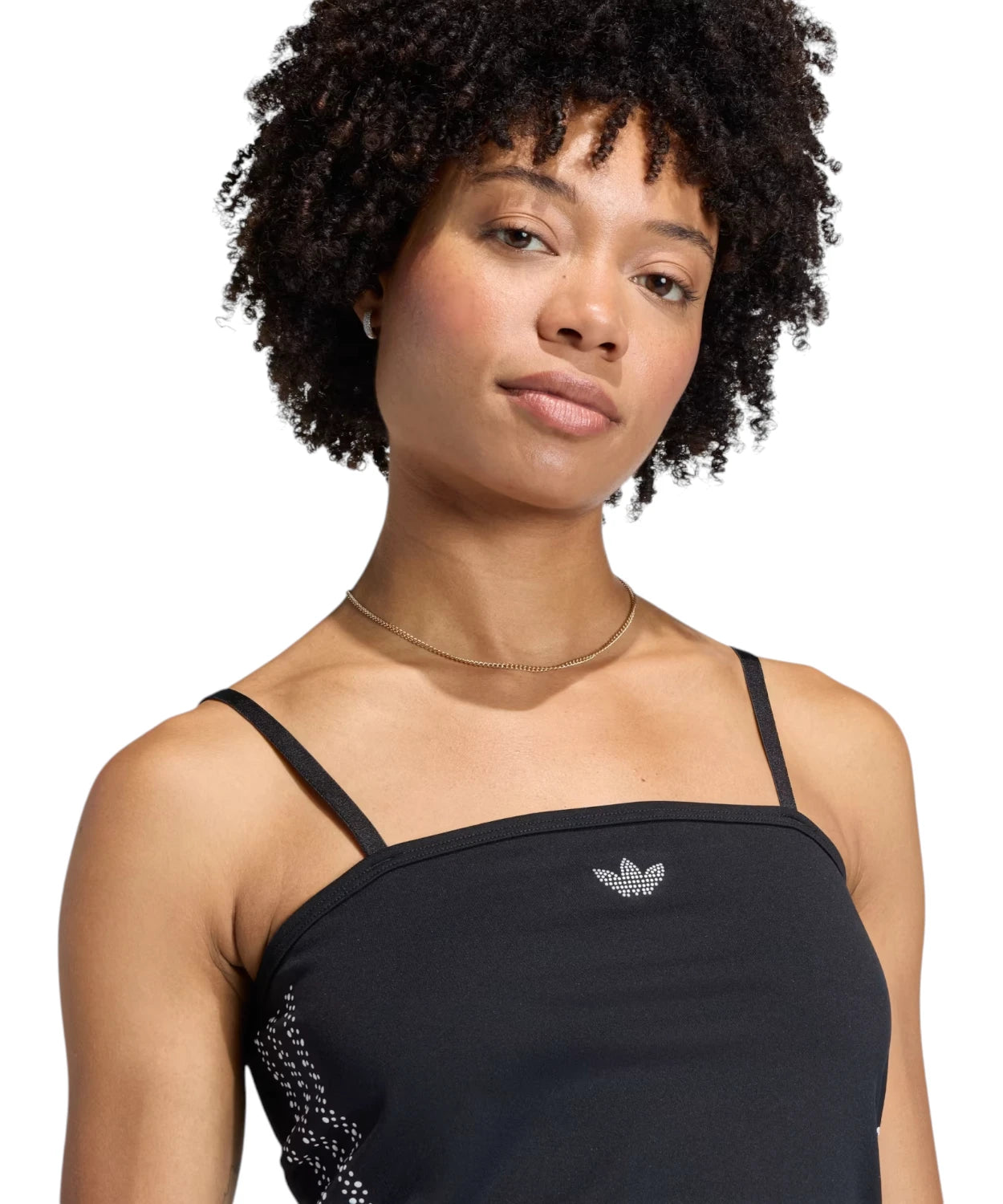 Adidas tube top con perle e paillettes