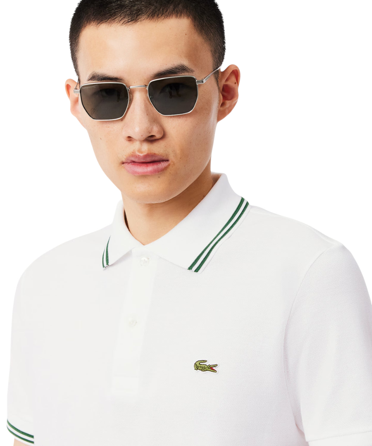 Polo Lacoste L.12.12 in Petit Piqué con Colletto a Contrasto