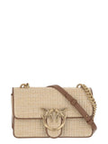Mini Love Bag One Light in Rafia e Pelle-Pinko-Borse a spalla-Vittorio Citro Boutique