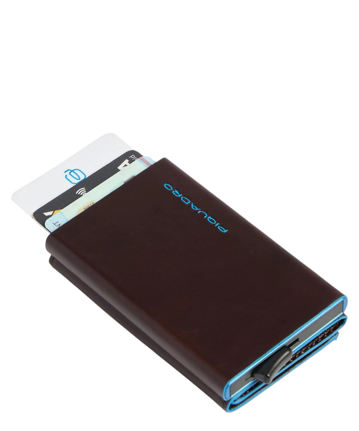 Portafoglio Uomo Compatto Automatico in Pelle e Metallo