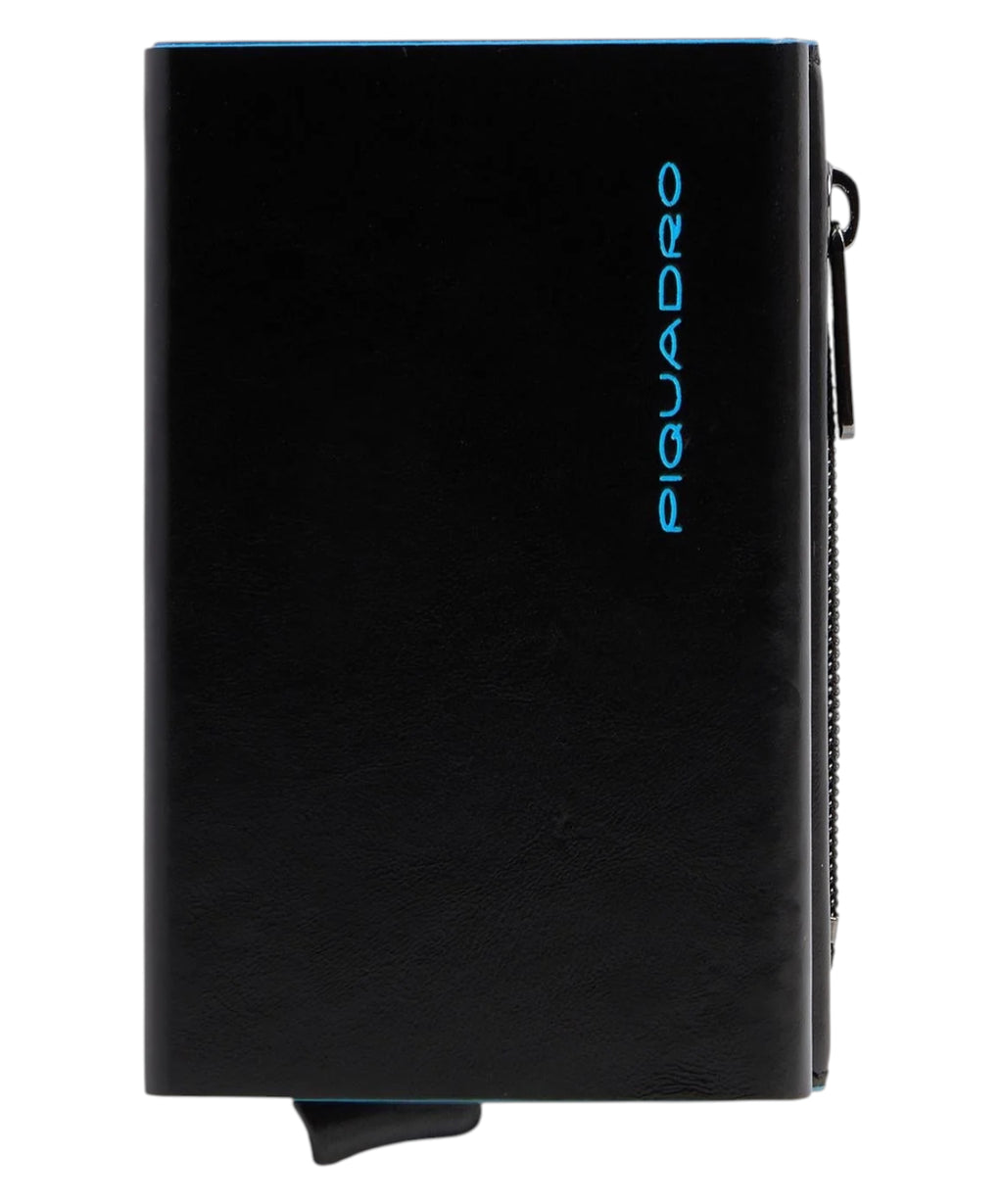 Portefeuille Homme Compact Automatique en Cuir et Métal