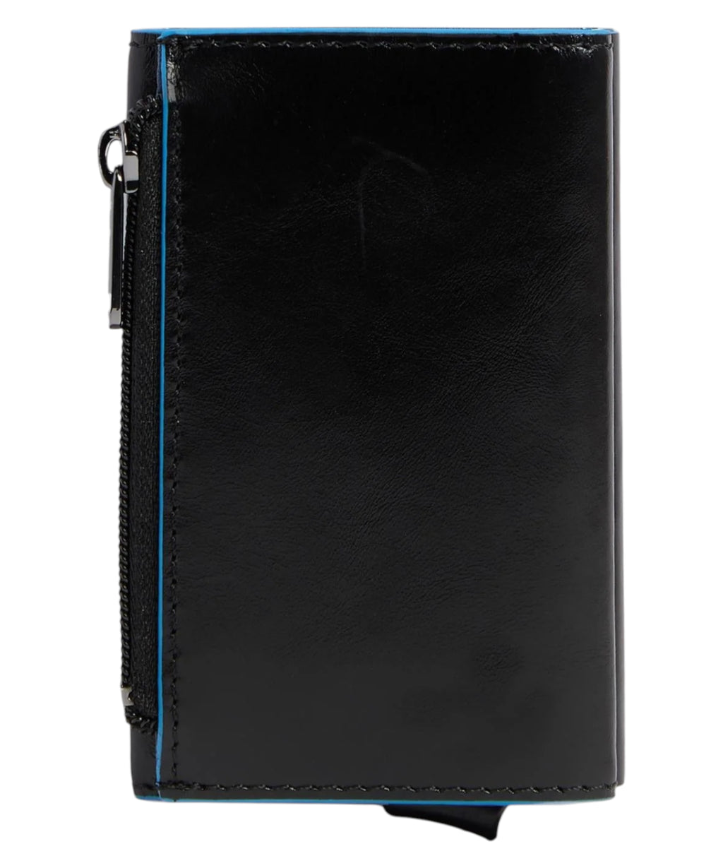Portefeuille Homme Compact Automatique en Cuir et Métal