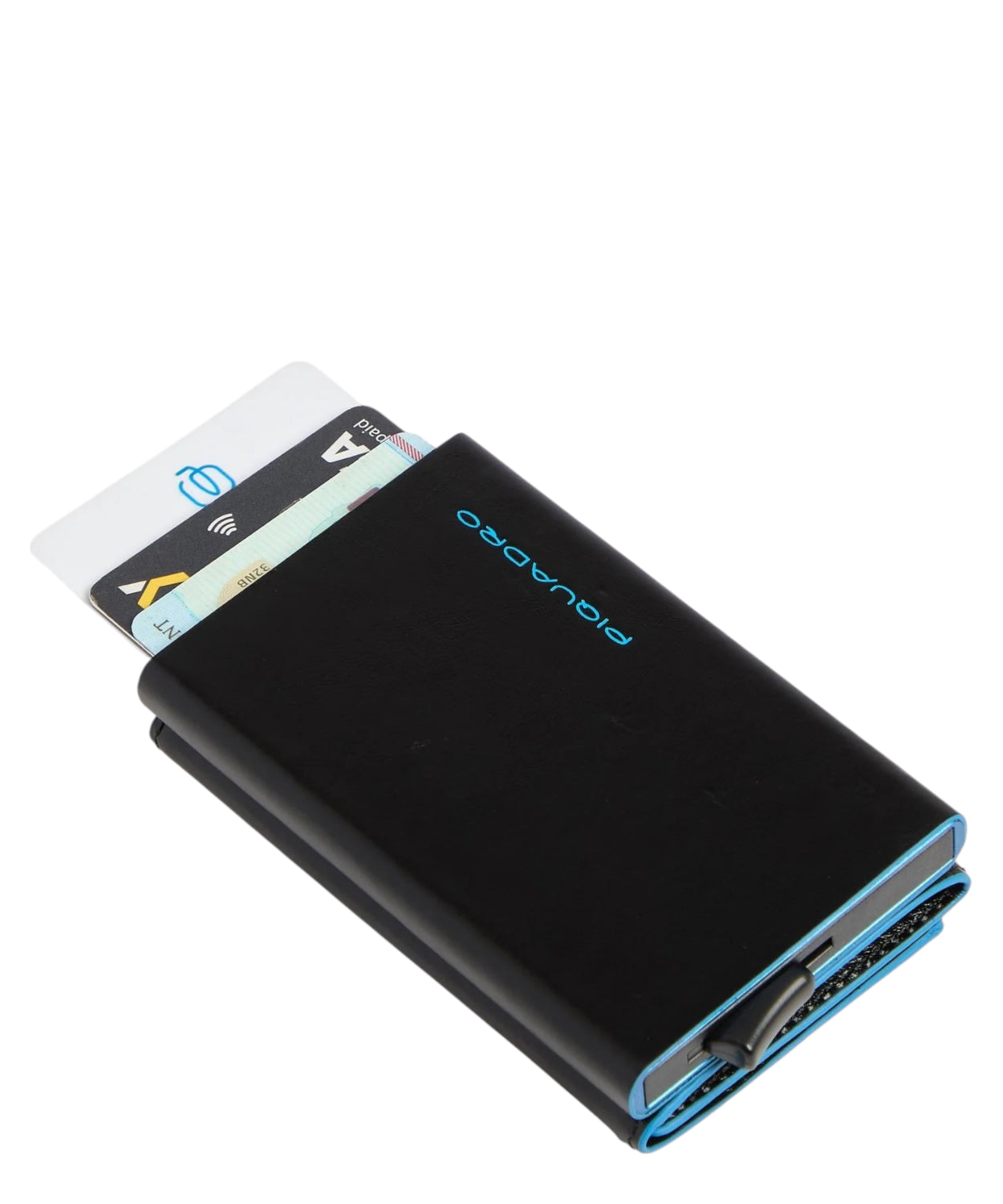 Portafoglio Uomo Compatto Automatico in Pelle e Metallo