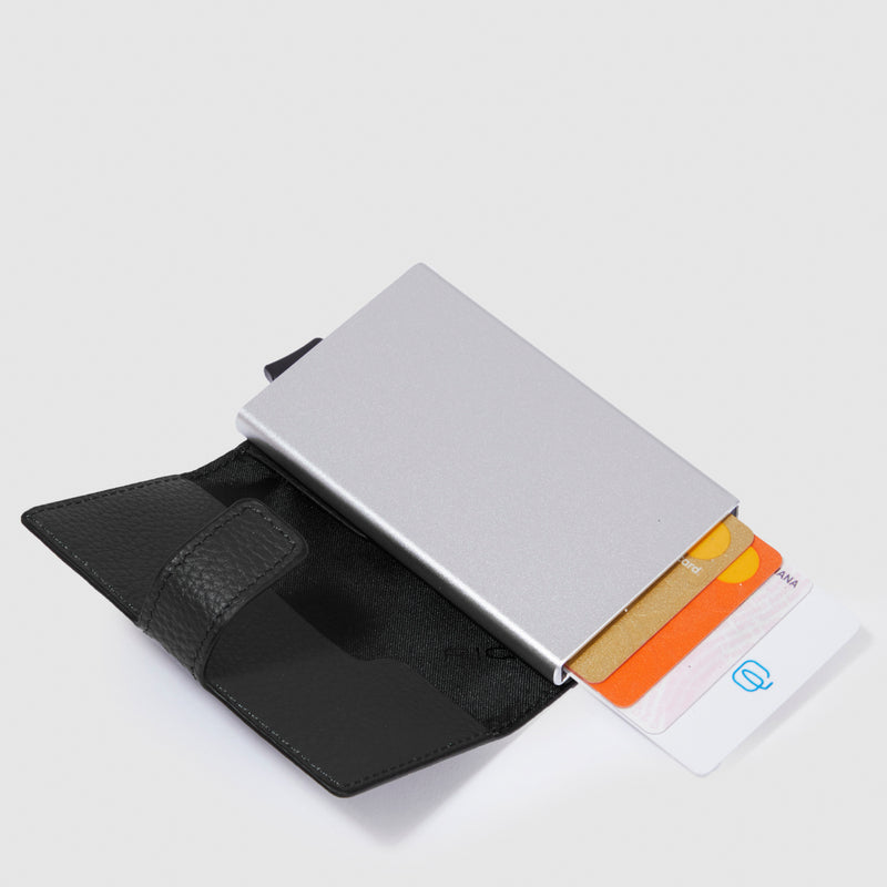 Porta carte di credito in metallo-Piquadro-Portafogli-Vittorio Citro Boutique